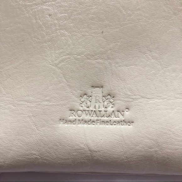 NEW Rowallan of Scotland Handmade Cream Leather Square Crossbody Bag - Picture 4 of 9